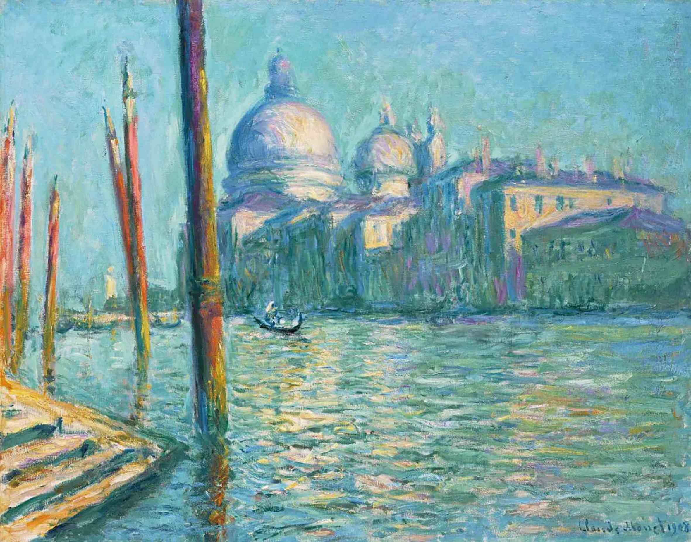 威尼斯大運河與安康聖母教堂（油畫） 1908年 克勞德·莫奈 