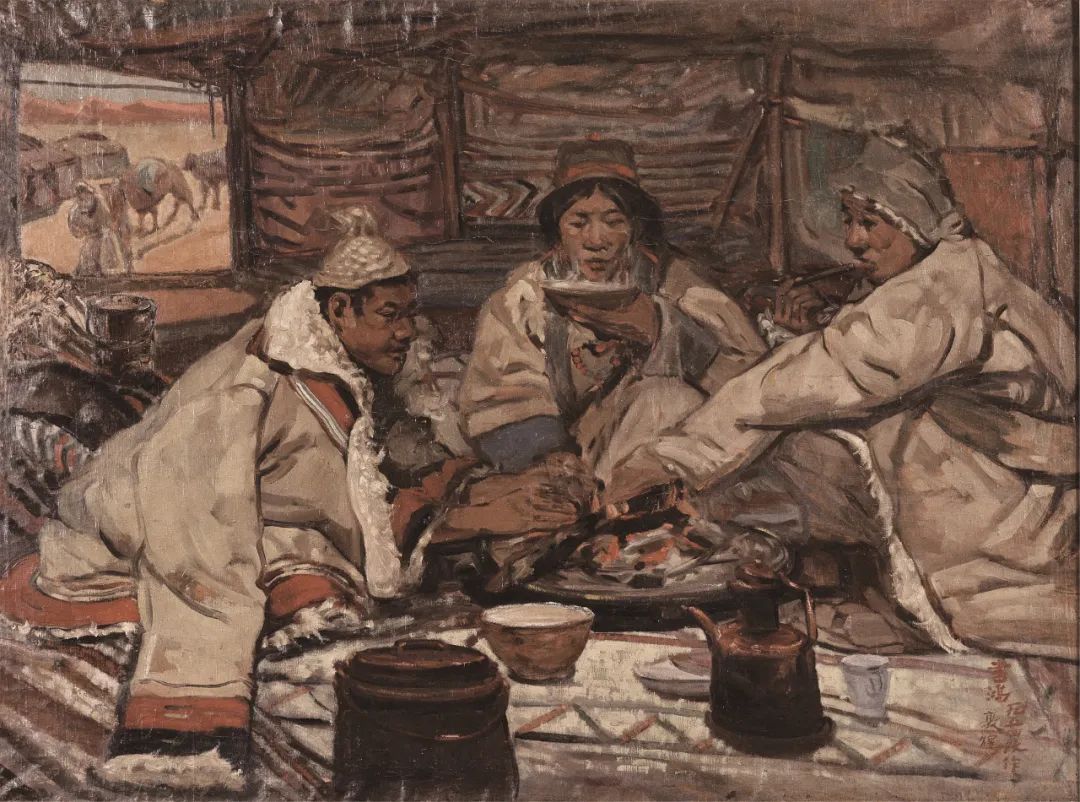 蒙古包中 常書鴻  油畫 84.5×113cm 1947年 中國美術館藏 