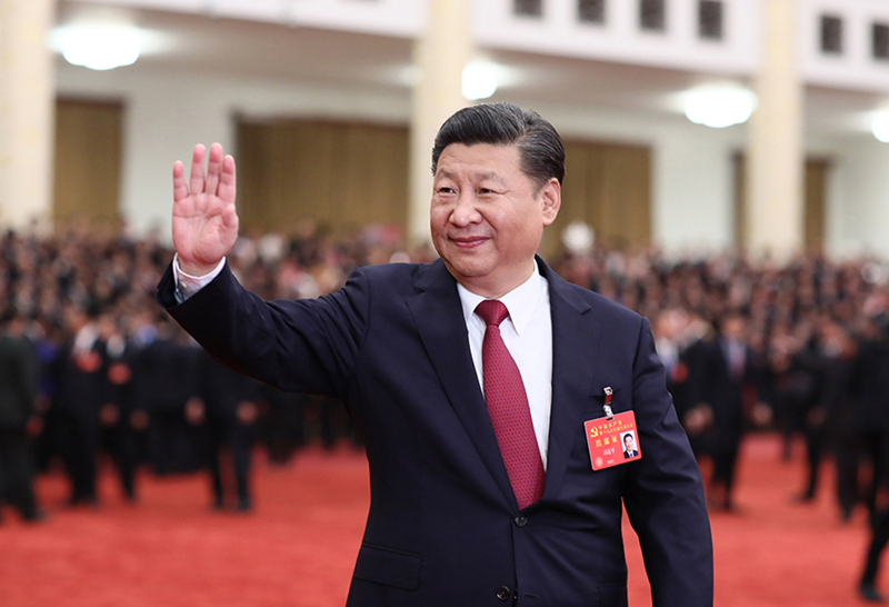 2017年10月25日，習近平在北京人民大會堂親切會見出席黨的十九大代表、特邀代表和列席人員。