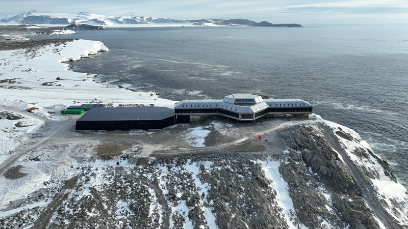 這是2024年2月6日拍攝的中國南極秦嶺站。