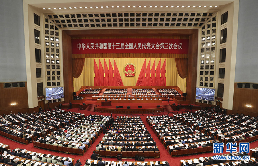 5月22日，第十三屆全國人民代表大會第三次會議在北京人民大會堂開幕。 新華社記者 姚大偉 攝