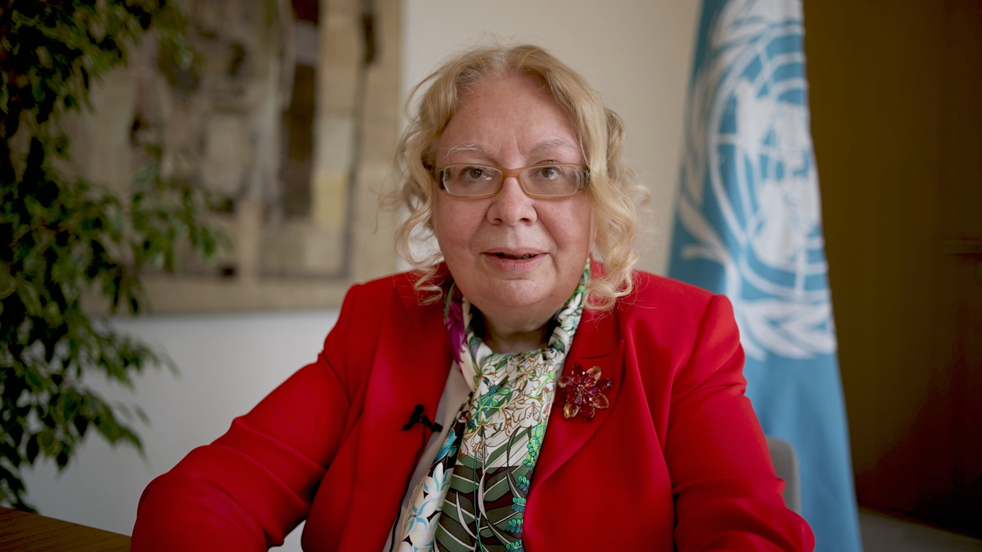 聯合國日內瓦辦事處總幹事塔蒂亞娜·瓦羅瓦婭在日內瓦萬國宮發表致辭
