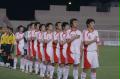 10月11日，中國隊出場陣容。當日，中國隊在約旦阿卜杜拉國王體育場舉行的亞洲盃足球預選賽E組比賽中，以2比0擊敗巴勒斯坦隊，獲得小組出線。 新華社記者蔣少清攝