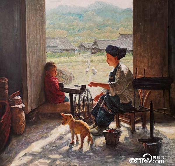 《童謠》布面油畫，170x180cm，1990年