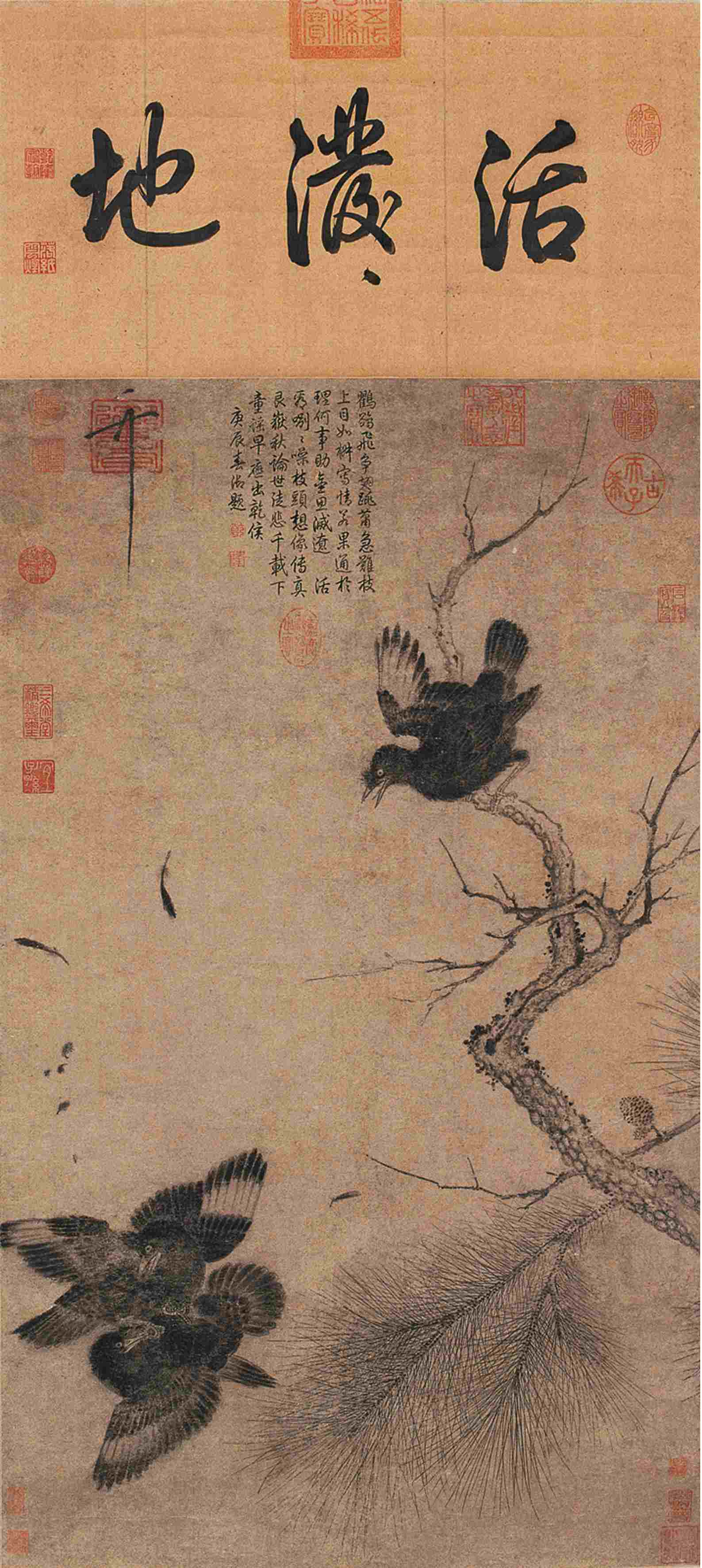 鸜鵒圖（國畫） 88.2×52厘米 北宋 趙佶 南京博物院藏