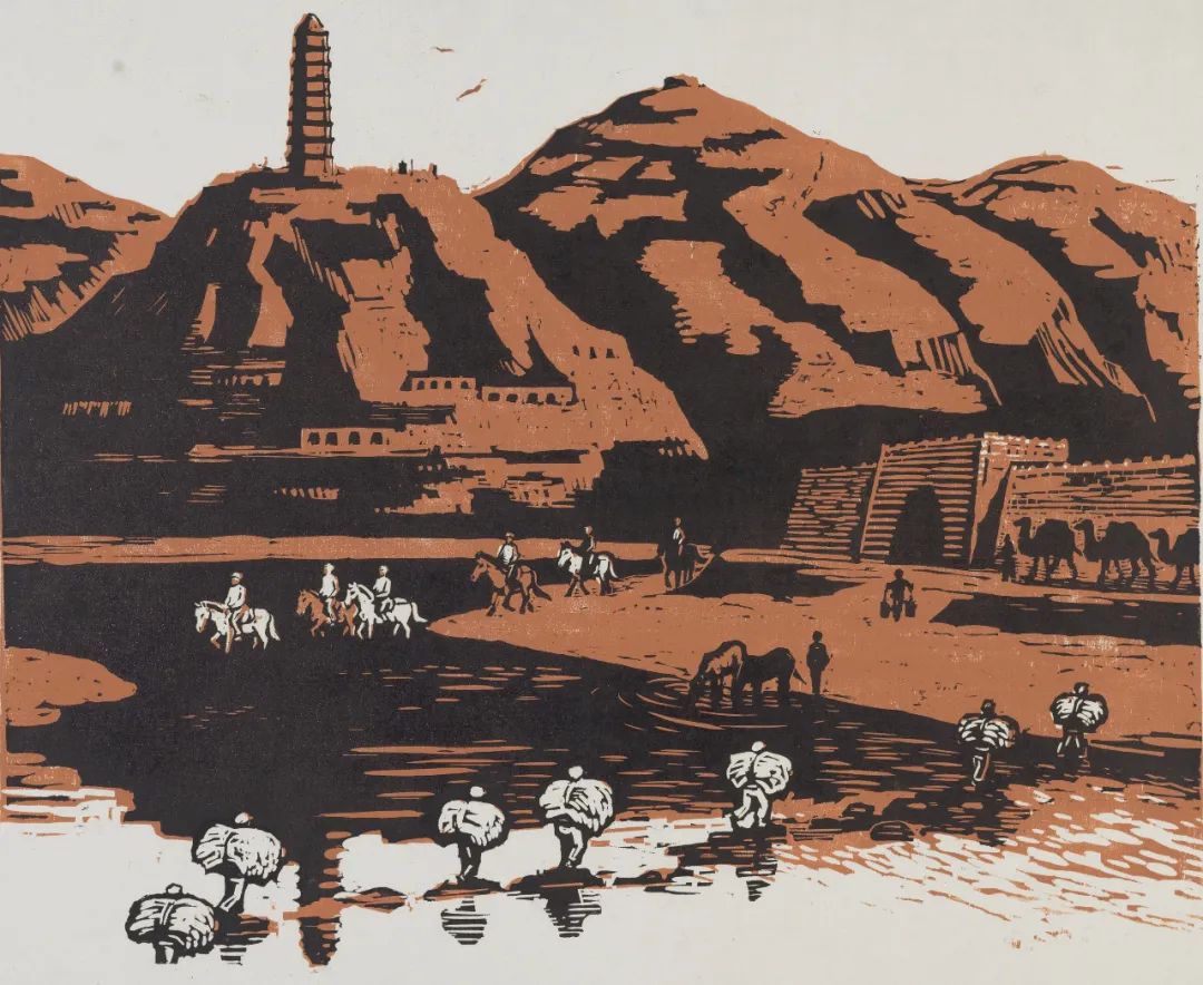 回憶延安  古元（1919-1996）版畫   33×39.5cm 1979年 中國美術館藏