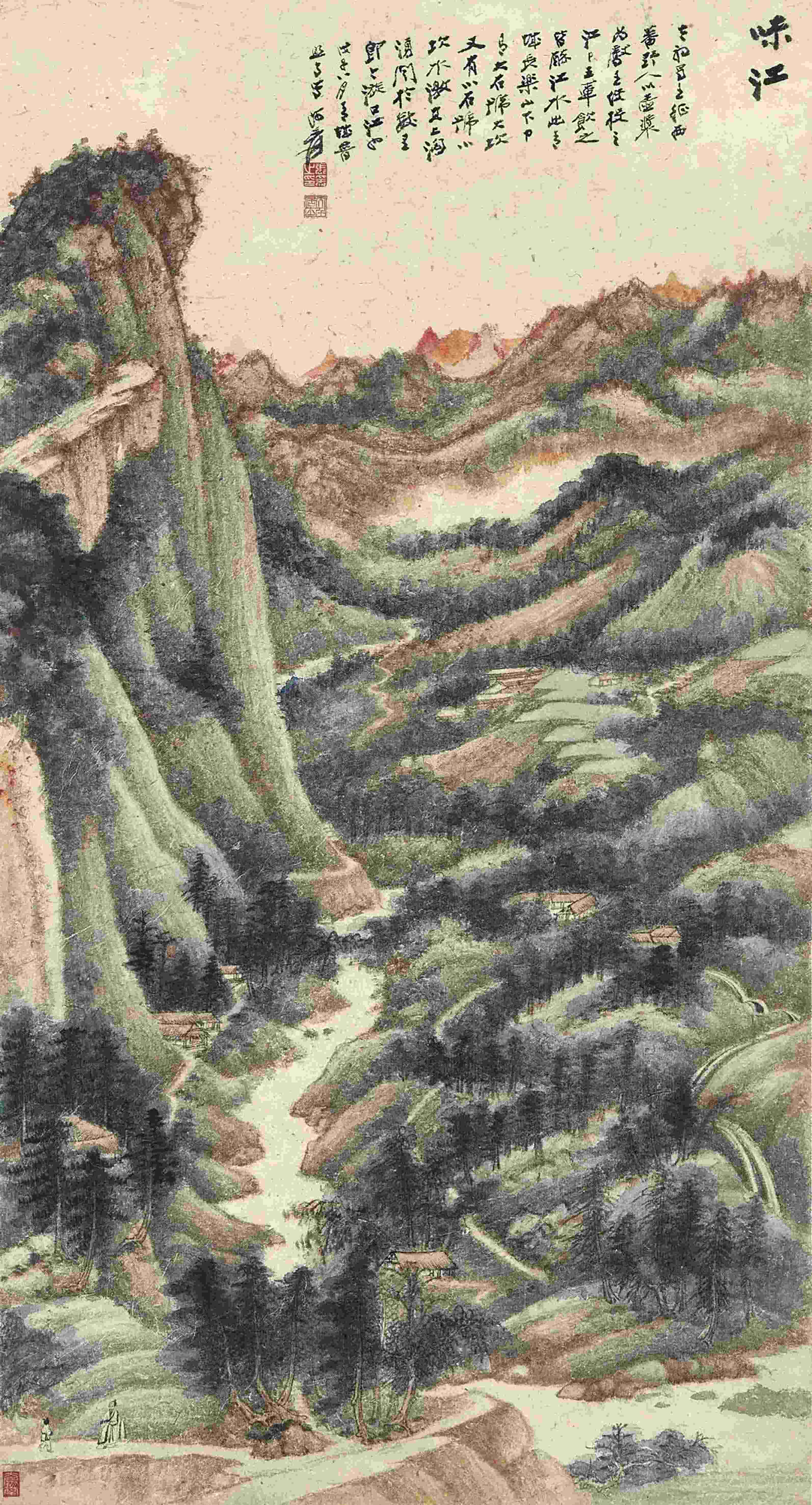  味江（國畫） 103.6×56厘米 1948年 張大千 
