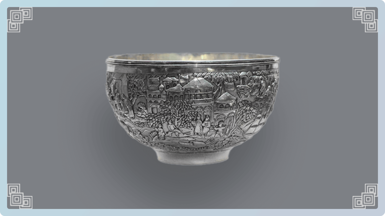 清代錘揲十三行通景銀碗 現藏于廣東省博物館