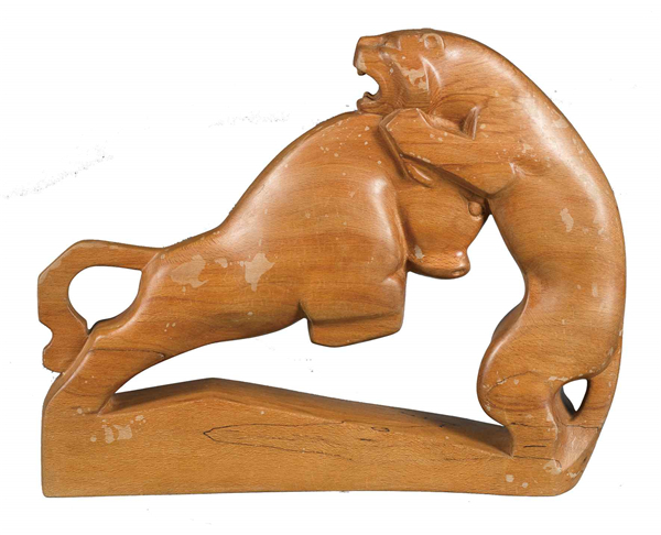 初生牛犢（木雕）    1980年   何力平  中國美術館藏
