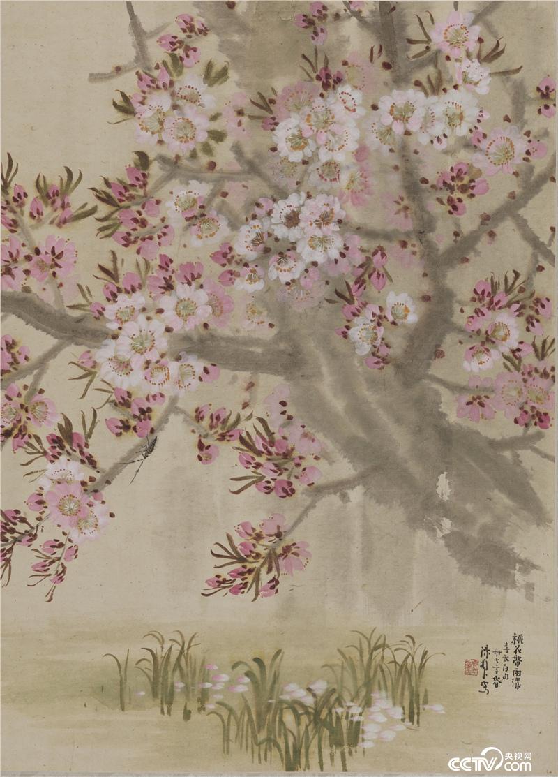 桃花帶雨濃  陳樹人 1948年 82.9×59.7cm  紙本設色  