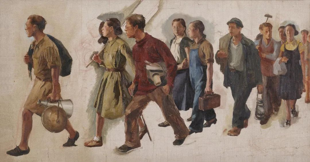 七七的號角 唐一禾 油畫  1941年 33.3x61.2cm 中國美術館藏