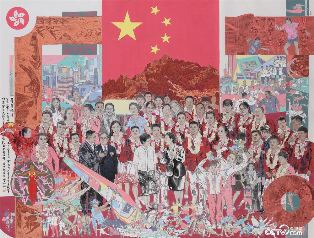 李宏鈞《群星璀璨》  中國畫  190厘米×250厘米  2022
