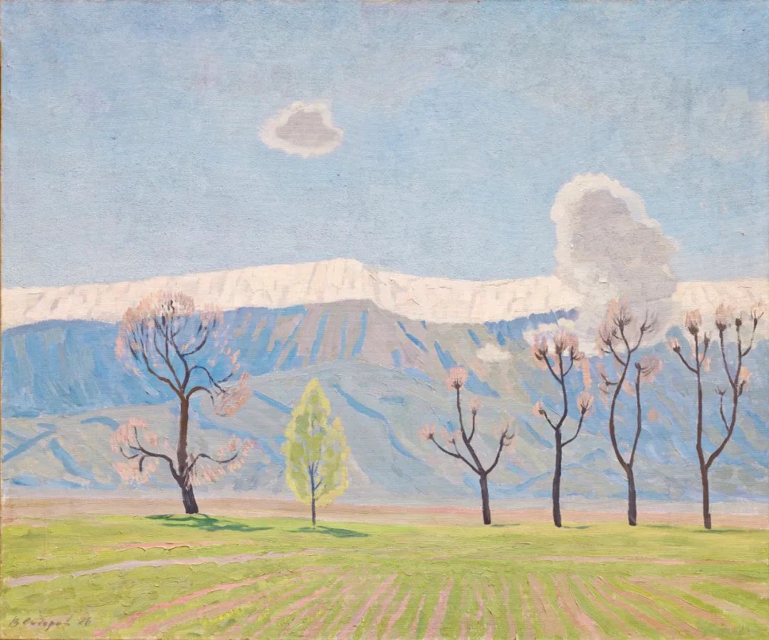 春天在山上 瓦連金·西多羅夫  油畫 85×100cm 1976年 中國美術館藏 俄羅斯