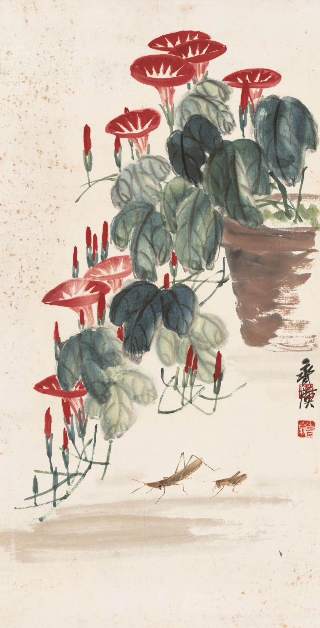牽牛草蟲 齊白石 68×34.5cm 無年款 北京畫院藏