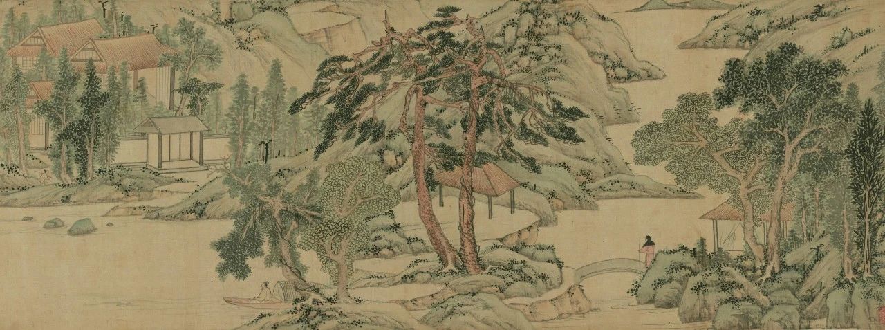  滄溪圖卷（局部） 故宮博物院藏 文徵明 明嘉靖二十三年 31.7×139.8cm 紙本設色 1544年