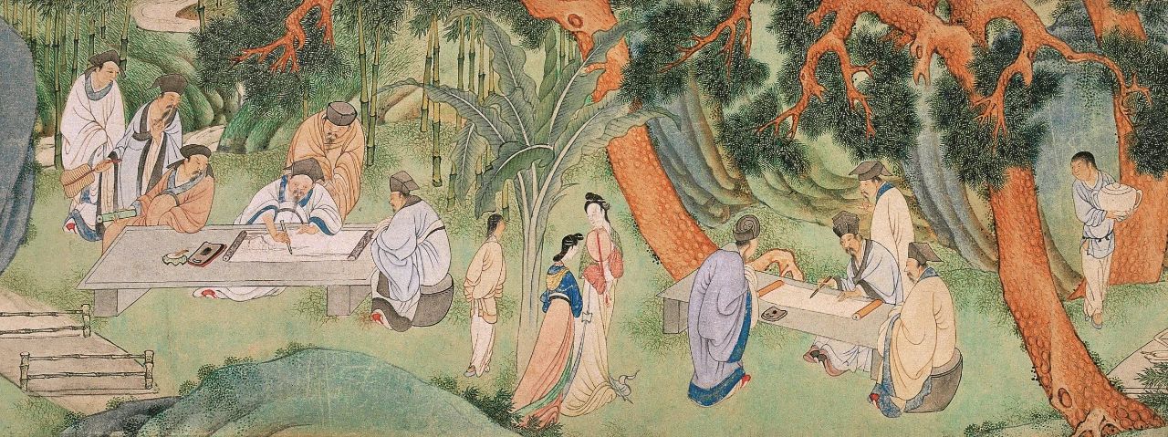 西園雅集圖（局部） 蘇州博物館藏 李士達 明 25.8×140.5cm 紙本設色