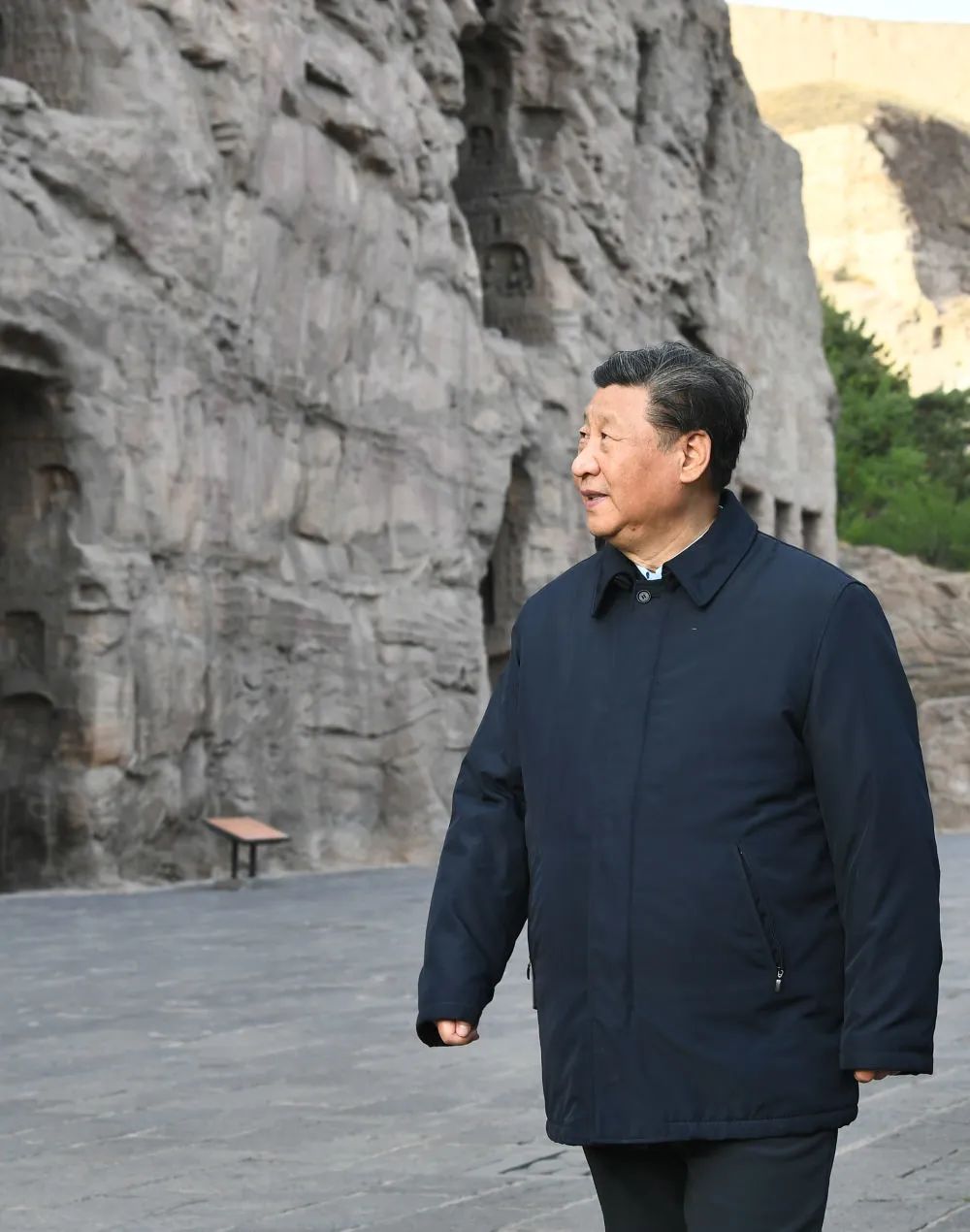 2020年5月11日，習近平總書記在山西省雲岡石窟實地了解歷史文化遺産保護情況。新華社記者 謝環馳 攝