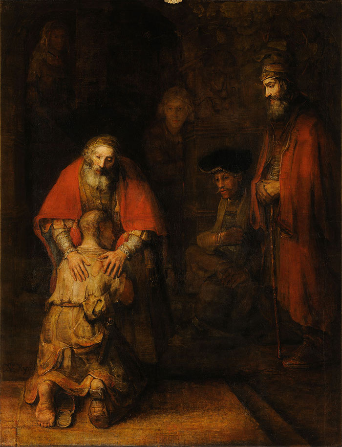 倫勃朗 《浪子的回歸》(The Return of the Prodigal Son) 1669年 艾爾米塔什博物館（聖彼得堡）