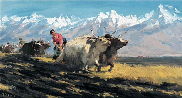 千年土地翻了身（油畫）    77×143.5厘米    1963年    董希文    中國美術館藏