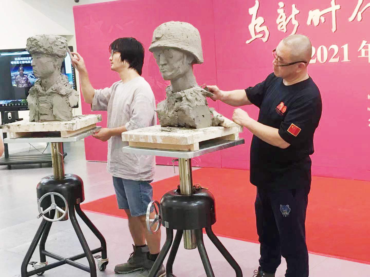 中國美術館“為新時代人物塑像——2021建軍節專場”活動現場