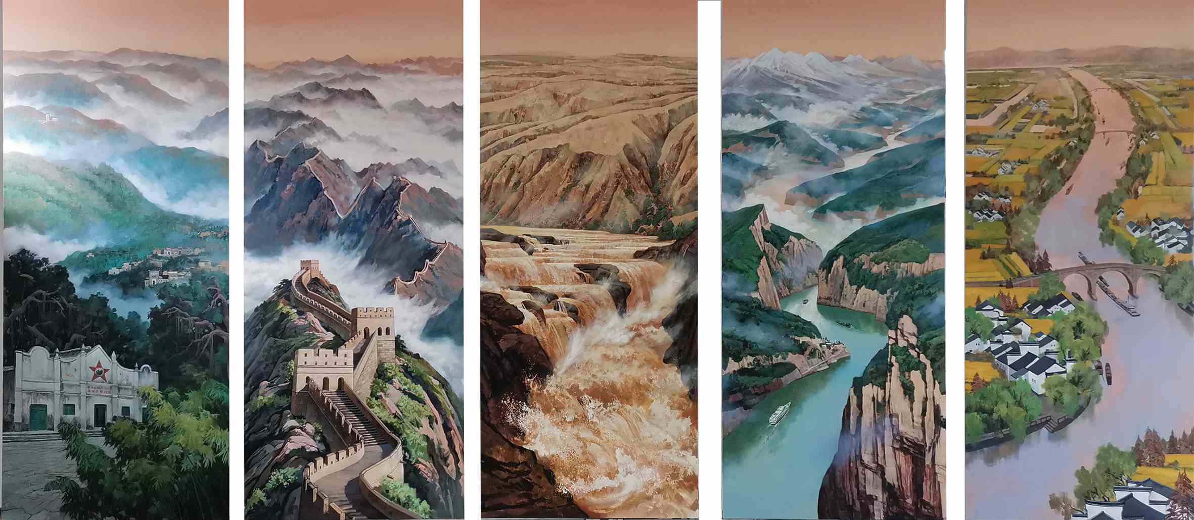 山河錦繡——國家文化公園 （油畫） 350×750厘米 程向軍